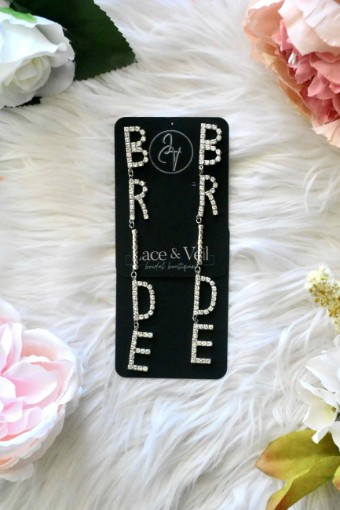 Elegance - Accessories by Lace & Veil Long Silver BRIDE Earrings - 459584 #0 default thumbnail