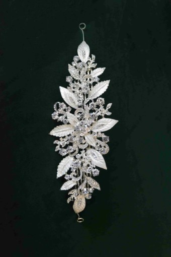 Elegance - Accessories by Lace & Veil Stone Embellished Leaf Cluster Hair Comb - 534760 #0 default thumbnail