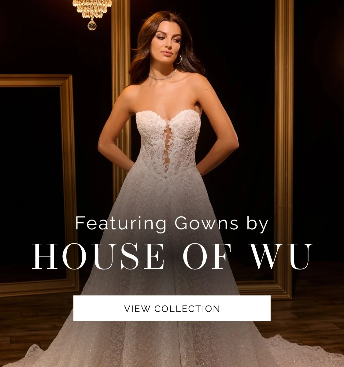 Models wearing House of Wu bridal gowns, mobile banner