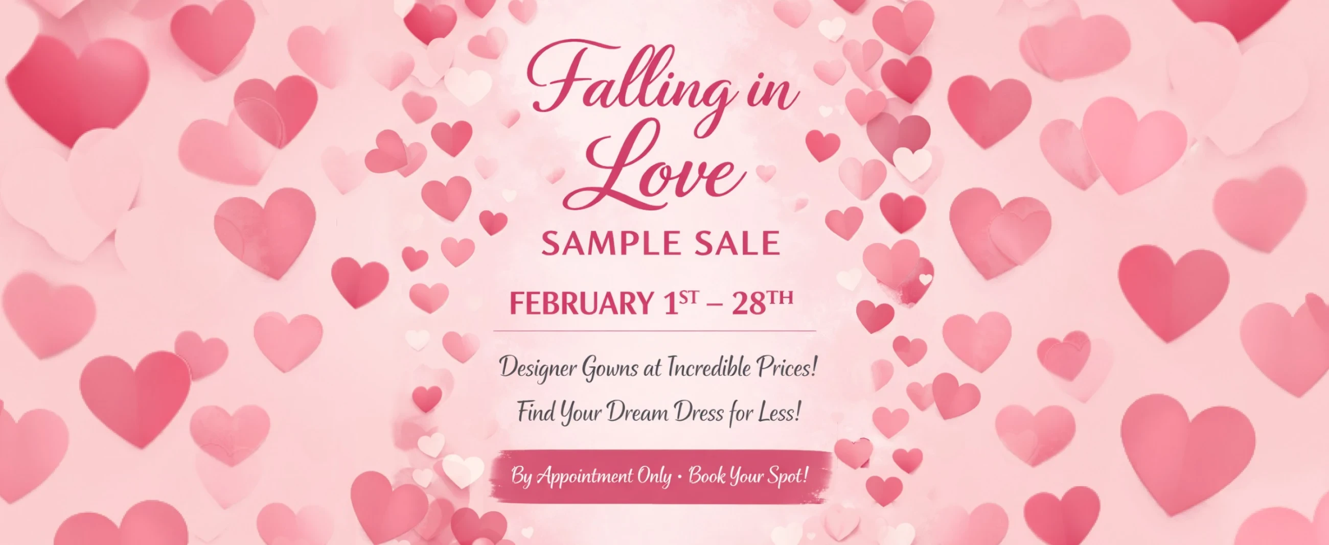 Falling in Love Sample Sale, desktop banner