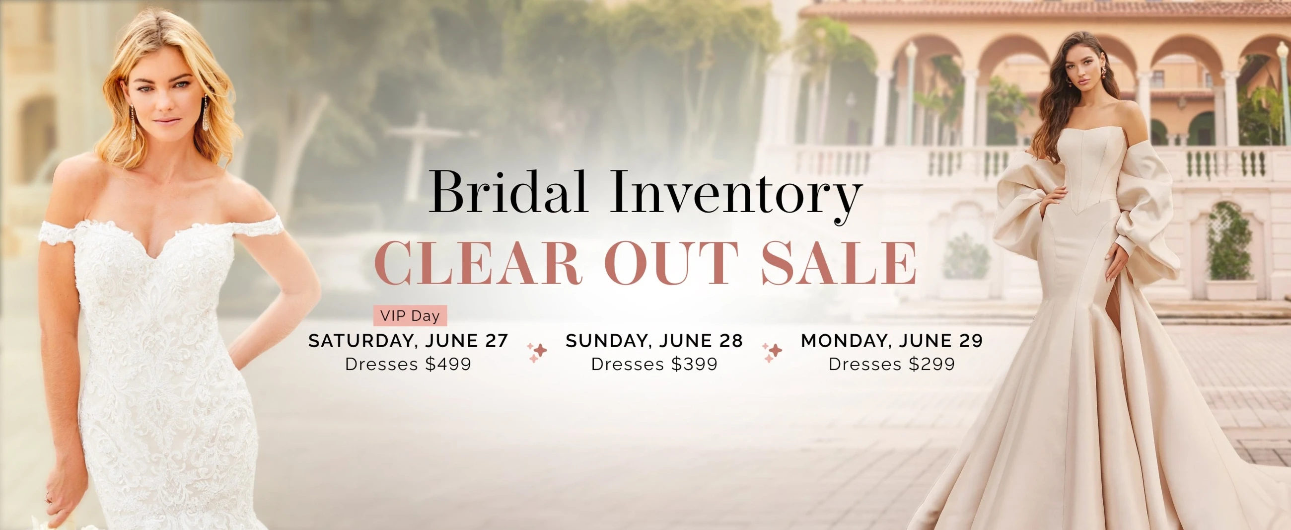 Bridal inventory clear our sale desktop banner