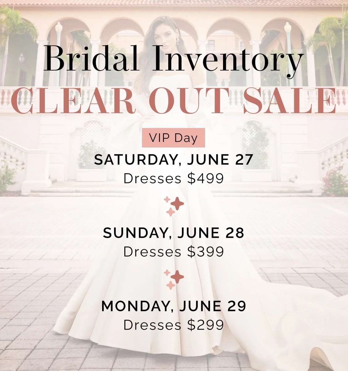 Bridal inventory clear our sale mobile banner